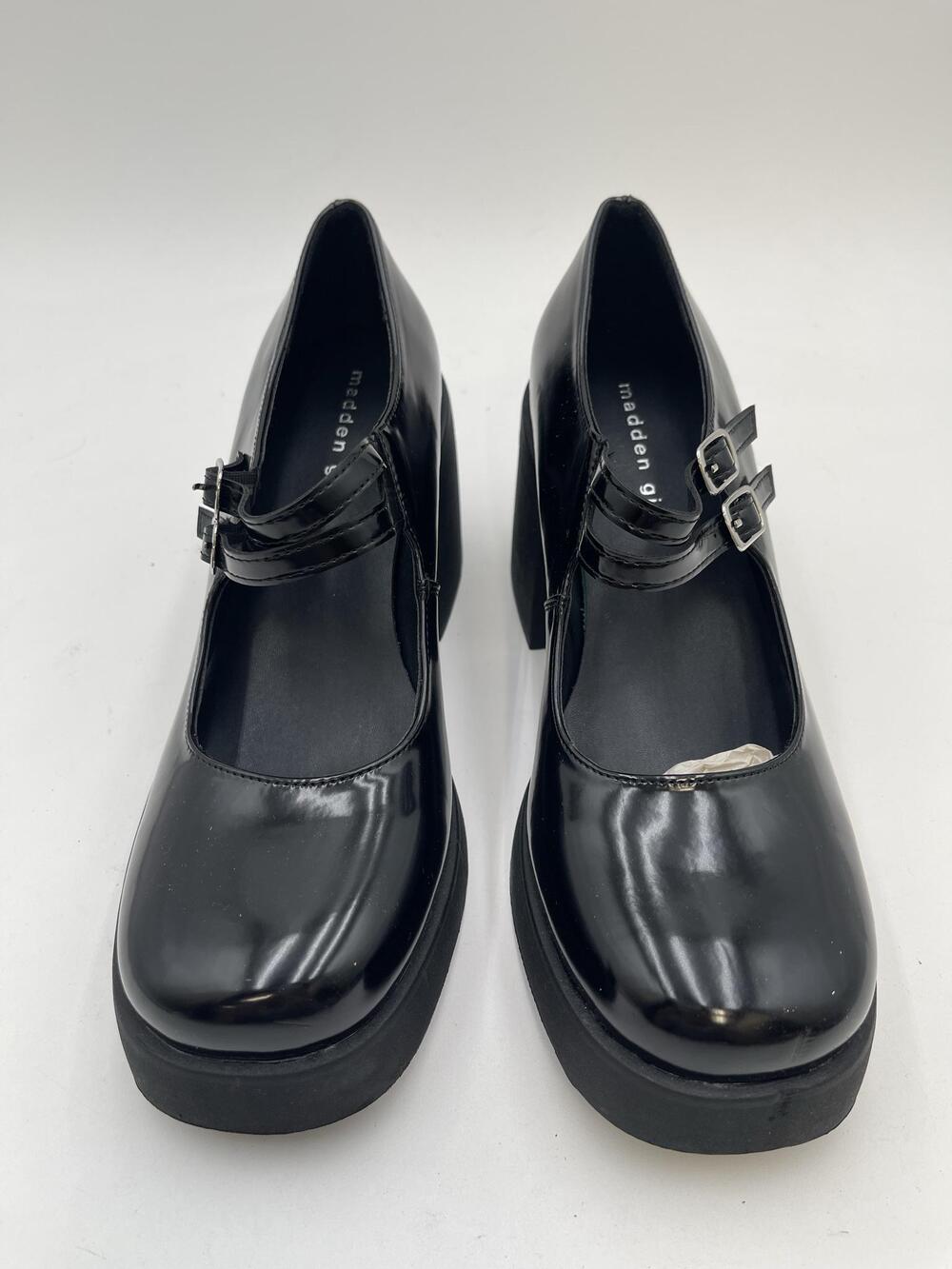 Madden Girl LONNIE Shoes Womens Black Platform Mary Jane Block Pumps Size 10